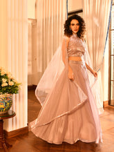 Coloured Sequins Halter Top Skirt Set